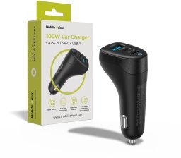Mobile Origin 100W Car Charger CA25 - 2x USB-C + USB-A