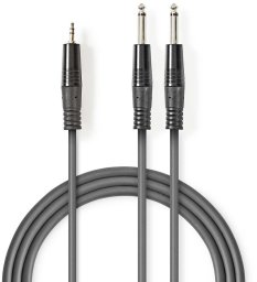 Kabel Cliff Stereo audio kabel 2x 6 35 mm wtykami - 3 5 mm wtykami 1 5 m Peleks