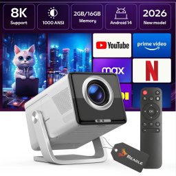 Projektor Magcubic RZUTNIK PROJEKTOR LED PRZENOŚNY 1000 ANSI 8K FULL HD 130" ANDROID 14 WIFI REAGLE