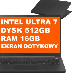 Laptop LG Laptop LG Gram Book / 15U55T-H.AAB4U1 / Intel Core Ultra 7 / 16GB / 512GB / Intel Graphics / FullHD / Dotyk / Win 11 / Czarny