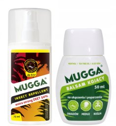 Mugga Mugga Strong 50% Deet na komary kleszcze + Balsam Mugga