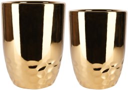Direct Home and Garden Zestaw 2 szt Osłonka ceramiczna TEMA złoty