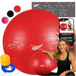 Zipro Piłka do ćwiczeń, gimnastyczna, 65 cm, czerwona Medi Sleep