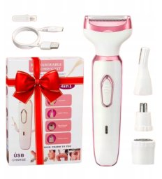 Verk Golarka elektryczna damska 4w1 do twarzy ciała bikini i brwi USB