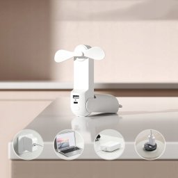 Wentylator Jisulife Mini wentylator Jisulife Handheld Fan Life8 Plus przenośny wiatraczek USB z funkcją powerbanka 4500mAh i latarką - biały