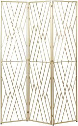 Beliani 3-panelowy parawan pokojowy ASOLO Złoty 117 cm 170 cm