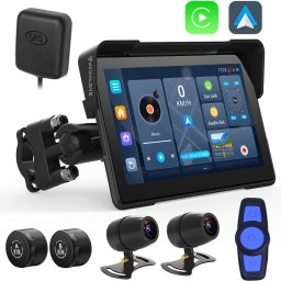 Medialove Ekran motocyklowy M7 7 Carplay Android Auto GPS kamery Android 14