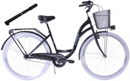 Kozbike Rower miejski Kozbike 28 (K14) 3bieg czarny (białe opony, przerzutka Sturmey Archer) (J7)