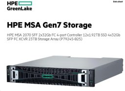 Macierz dyskowa HPE HPE MSA 2070 SFF 2x32Gb FC 4-port Controller 12x1.92TB SSD 4x32Gb SFP FC XCVR 23TB Storage Array macierz dyskowa Rack (2U)
