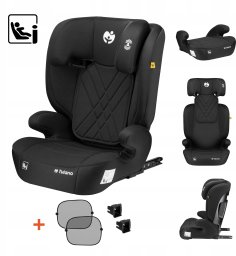 Fotelik samochodowy Ecotoys Fotelik Samochodowy 15-36Kg Isofix Tulano I-Size Czarny Poddupnik 100-150Cm