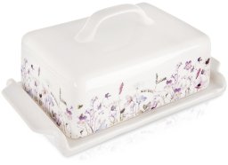 Maselniczka Hit Maselniczka porcelanowa biała kwiaty LOUKA