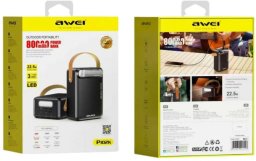 Powerbank Awei AWEI PowerBank P102K 80000mAh 22,5W PD   2xUSB-C 3xUSB-A czarny