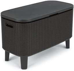 Keter Barek ogrodowy 2w1 Bevy Cool Bar Rattan grafitowy
