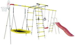 Małpiszon Plac zabaw LEŚNA POLANKA SLIDE | zjeżdżalnia, huśtawka, drabinki, kosz