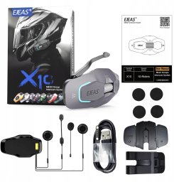 Ejeas Interkom Motocyklowy EJEAS X10 MESH 4.0 + Bluetooth + 5G zasięg 1,5 km