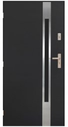 Drzwi Przesuwne Drzwi zewnętrzne stalowe 90cm Lewe, Antracyt, ocieplane 72 mm, 2 zamki