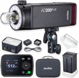 Lampa studyjna Multiblitz Godox AD200 Pro II lampa LED regulowana moc 1/512