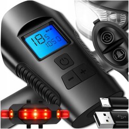 Memflow Lampka Rowerowa Licznik Bezprzewodowy Przednia Tylna LED + Klakson Mocna