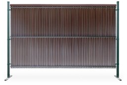 TechnoRattan Listwy Ogrodzeniowe Pionowe Szerokie 153x250cm RD01 Jasny Brąz komplet