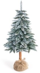 Homede Choinka sztuczna sosna Pearl 120 cm perłowa zieleń drewniany pień
