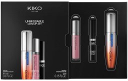 2K KIKO Milano Unmissable Make Up Set zestaw tusz do rzęs 12ml + wodoodporny eyeliner 4.5ml + matowa pomadka w płynie 4ml