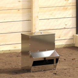 vidaXL vidaXL Karmnik dla kur Srebrny 20 x 25 x 35 cm Stal Galwanizowana