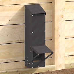 vidaXL vidaXL Karmnik dla kur Czarny 13 x 12 x 51 cm Stal zimnowalcowana