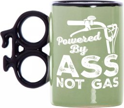Kemis Kubek Rowerowy "Powered By Ass Not Gas" - Prezent dla Rowerzysty 530 ml