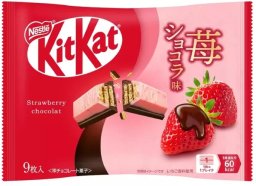 Nestl KitKat Strawberry Chocolat flavored with strawberries and chocolate torebka 9 sztuk (104,4g)