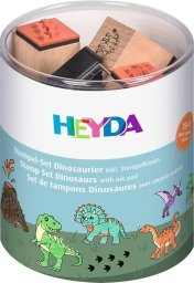 HEYDA Zestaw stempli 15szt z poduszką Dinozaury