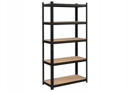 Sila Regał magazynowy stalowy 5 półkowy 180 cm czarny 3w1 wciskany