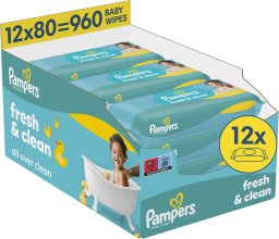 Pampers Chusteczki nawilżane FreshClean 12x80szt.