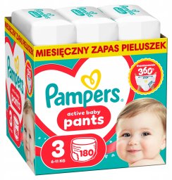 Pampers Pieluchomajtki Active Baby 3 6-11 kg, 180 szt.