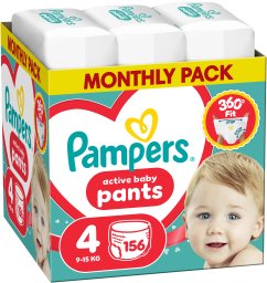Pampers Pieluchomajtki Active Baby 4 9-15 kg, 156 szt.