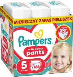 Pampers Pieluchomajtki Active Baby 5 11-17 kg, 136 szt.