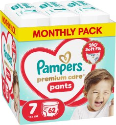 Pampers Pieluchomajtki Premium Care 7, 15+ kg, 62 szt.