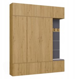 Topeshop Garderoba HAGA IV/3Sz1W DĄB ARTISAN 3x Szafa + Wieszak