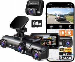 Wideorejestrator Dod Tech HUPEJOS Kamera Samochodowa 4-Kanałowa 360 4x1080P WiFi GPS Tryb Parking