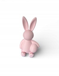 Dekoracja świąteczna Cotton World Nowoczesna dekoracja wielkanocna Ribbed Bunny with Egg  figurka zajączka - różowy