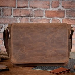 Torba Belveder Brązowa Torba Męska z Klapką Skórzana Studencka na Laptopa 15,6 Bel