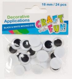 Craft with Fun Ozdoba oczy 18mm 24szt. (290507)