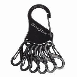 Breloczek Nite-Ize KeyRack + 6x micro karabińczyk stal nierdzewna czarny (KRS-03-01)