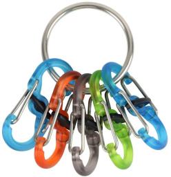 Nite-Ize KeyRing + 5x micro karabińczyk transparentny mixkolorów (KRGP-11-R3)