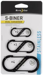 Nite Ize Karabińczyk S-Biner Dual stal nierdzewna czarny 3 sztuki (SB234-03-01)