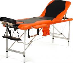Bodyfit Łóżko do masażu 3 segmentowe aluminiowe czarno-pomarańczowe (1037)