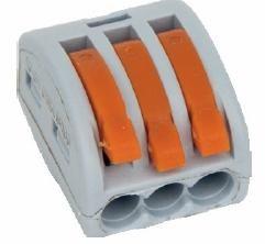 Simet Uniwersalna złączka do przewodów jedno- i wielodrutowych, 3-torowa 2,5mm2 24A szara (ZU-403) (85123000)