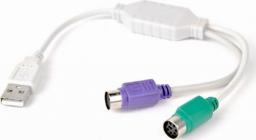 Adapter USB Gembird USB-A - PS/2 x2 Biały (UAPS12)