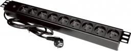 Act Listwa zasilająca 19" 230V - 9 gniazd (typu E - CEE 7/5), z diodą LED, kabel 1,8m CEE 7/7 (PZ09)