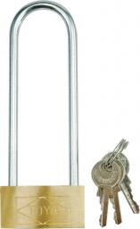 Vorel Kłódka mosiężna z długim uchwytem 40x105mm 3 klucze (77700)