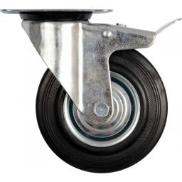 Vorel Kółko skrętne z czarną gumą i hamulcem 75mm 87321